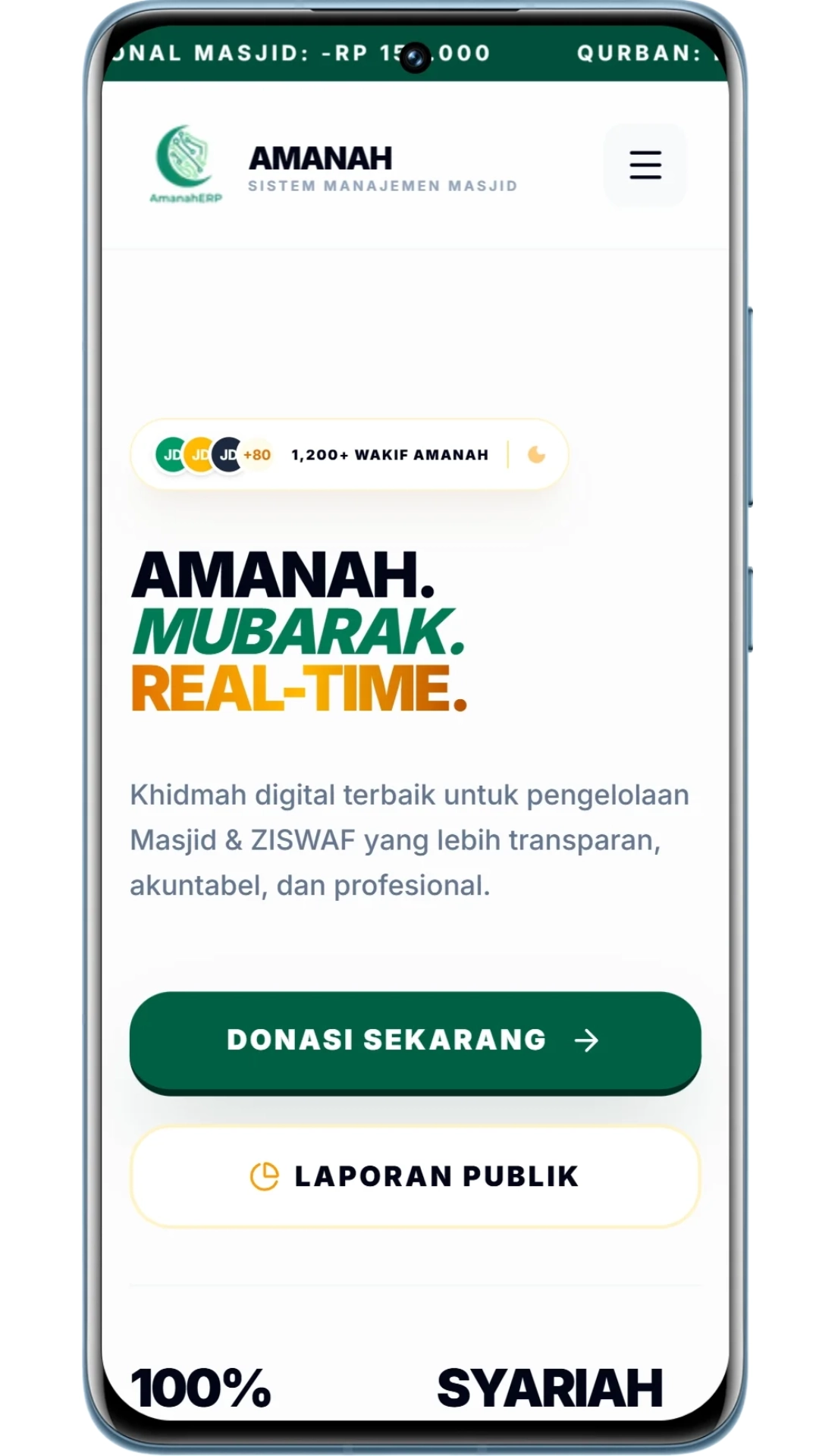 Sistem Manajemen Masjid - Amanah ERP slide 1